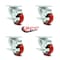 Service Caster 3.5 Inch Red Polyurethane Wheel Swivel Top Plate Caster Set with Brake SCC SCC-20S3514-PPUB-RED-TLB-TP2-4 - alternate 2